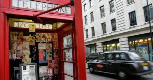 What's going on? Decrim of sexwork is in the NEWS. Image shows escorts' calling cards in a London phonebox